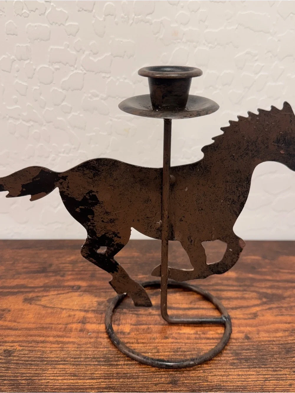 Metal Galloping Horse Candle Holder Farmhouse Rustic Western Cowboy Cowgirl